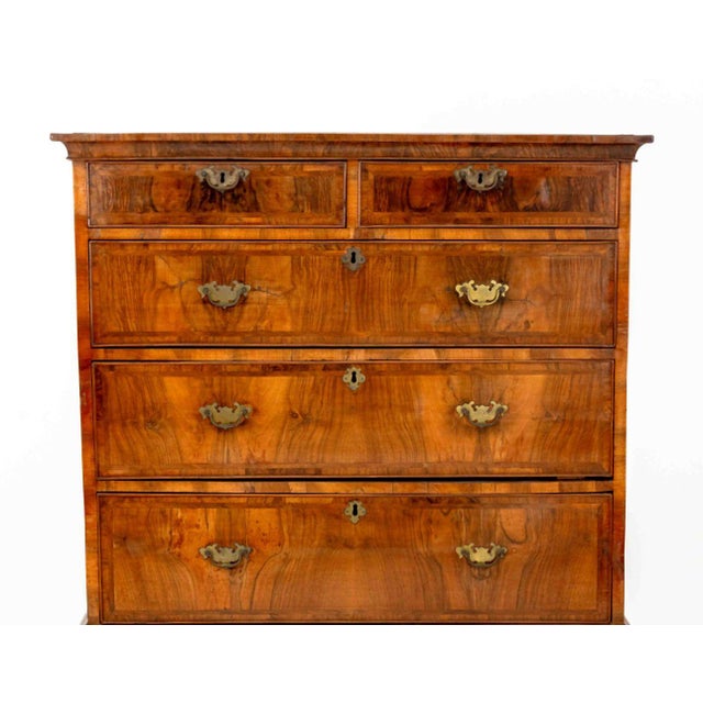 Traditional George II Walnut and Featherbanded Chest on Stand For Sale - Image 3 of 9