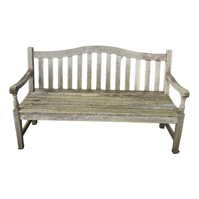 Vintage Silvered Garden Bench, 1930 For Sale