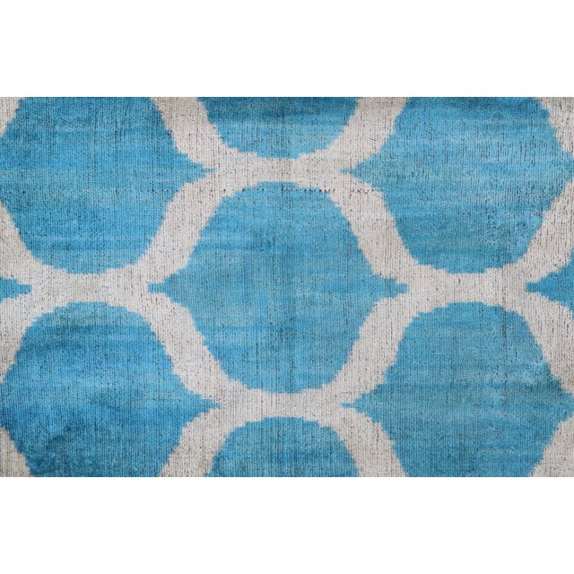 Contemporary Luxury Blue Handmade Velvet Throw Pillow & Down Insert For Sale - Image 4 of 10