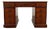 Antique English Walnut Pedestal Desk with Blue Leather Top For Sale