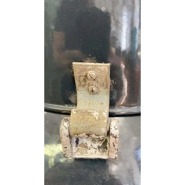 Blue 1940s Italian Blue Enamel Large Industrial Factory / Warehouse Lantern For Sale - Image 8 of 13