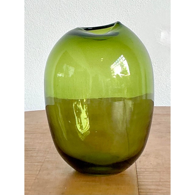 Vintage Boho Signed Blown Glass Vase For Sale - Image 10 of 10