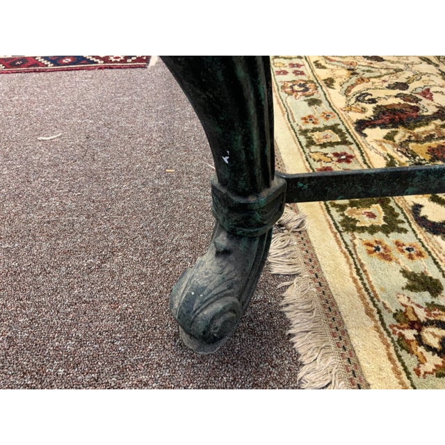 Mid 20th Century Iron Neoclassical Table Base With Faux Verdigris Finish For Sale In New York - Image 6 of 13