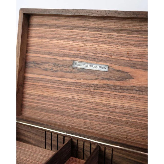 Provinsbanken Storage Box in Rosewood with Silver Inlay, 1960s For Sale - Image 9 of 13