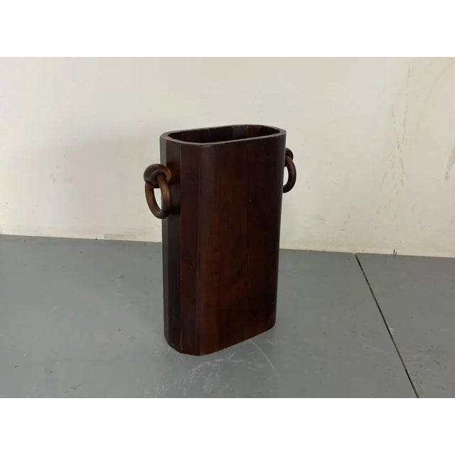 Mid-Century Modernist Walnut Wooden Umbrella Stand, 1950s For Sale - Image 4 of 9