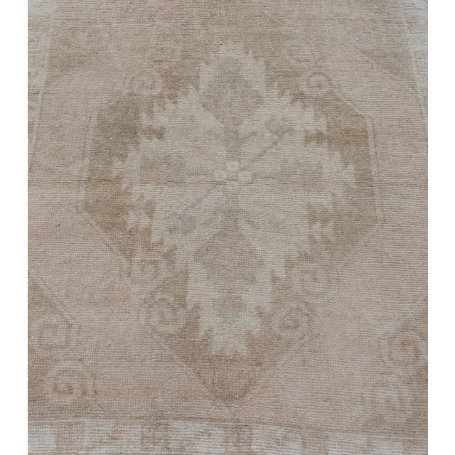 Square Size Vintage Oushak Rug, Square Size Oushak small Rug Measures: 2' 5" x 2' 10" Square Size Oushak small Rug. Keivan...