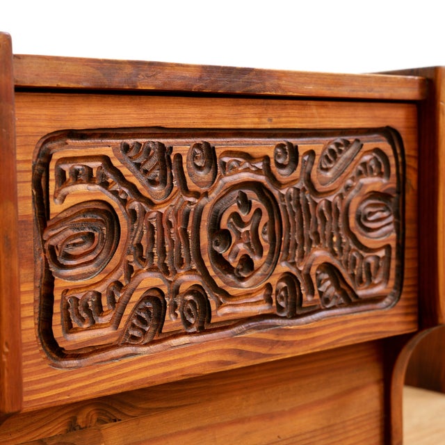 1970s Hand Carved Brutalist Nightstands by Aquarius Enterprises Africa, A Pair For Sale In Los Angeles - Image 6 of 10