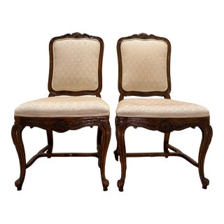 Vintage Louis XV Style French Dining Chairs Attributed to Drexel - Set of 2 For Sale