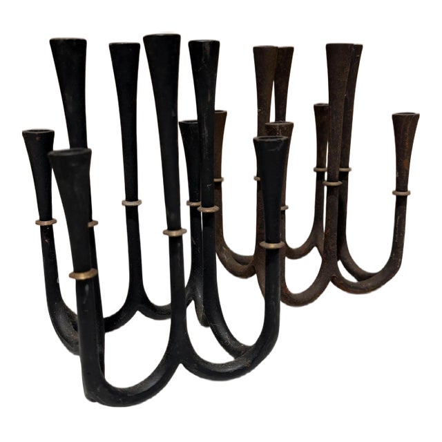 Rare Jens Quistgaard for Dansk Spider Candelabra Cast Iron Denmark For Sale