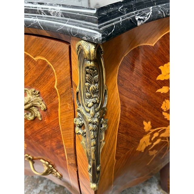 Brown Louis XV Style French Bombe Commode, Vintage For Sale - Image 8 of 12