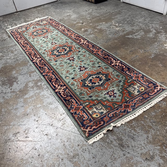 2ft 9in × 8ft 3in Vintage Wool Runner Rug For Sale - Image 11 of 12