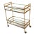 Brass Bar Cart With Mirrored Shelves For Sale