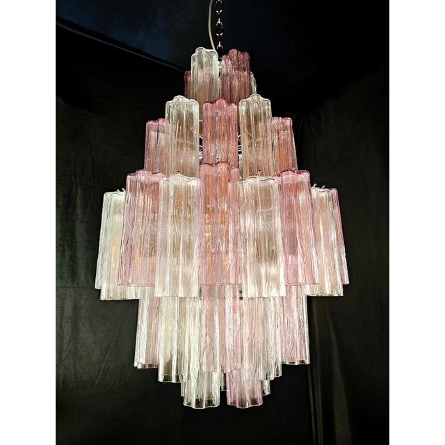 Vintage Chandelier with Truncated Murano Glass in Crystal and Amethyst., 2003 For Sale - Image 12 of 13
