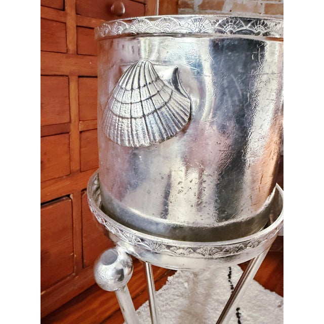 Vintage Silver Plated Champagne Bucket and Stand From the Blue Fox For Sale - Image 9 of 16