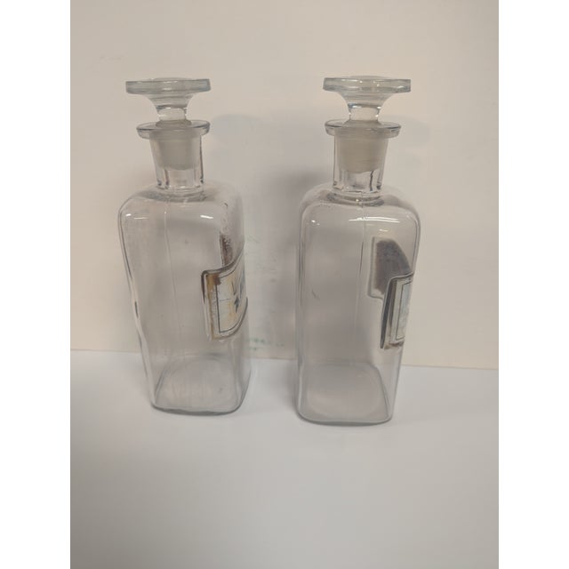 Art Deco Pair of Antique Apothecary Bottles For Sale - Image 3 of 11