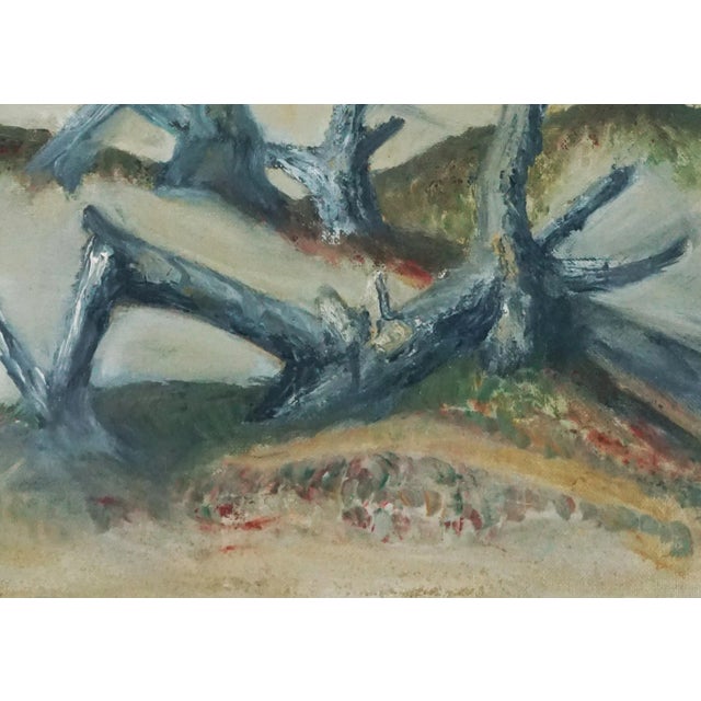 Driftwood on the Beach, Mid Century Coastal Landscape by Genevieve Rogers For Sale In Monterey, CA - Image 6 of 7