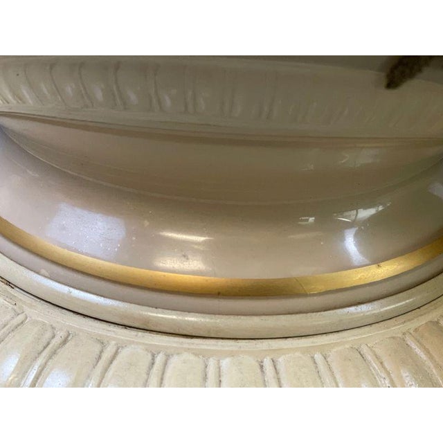 1960s Vintage Italian Capodimonte Floral Relief Table Lamps - Pair For Sale - Image 5 of 12