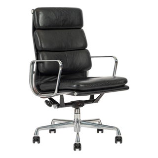 Authentic Eames Herman Miller Tall Black Leather Office Chair 2001 For Sale