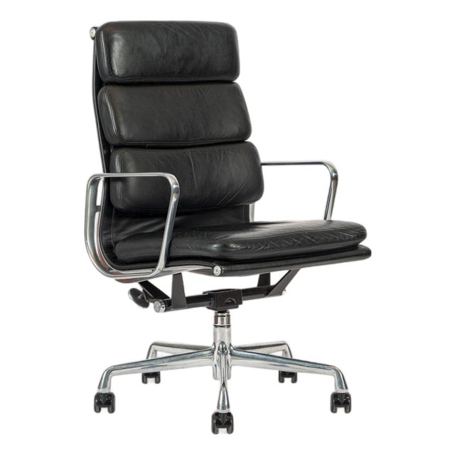 Authentic Eames Herman Miller Tall Black Leather Office Chair 2001 For Sale
