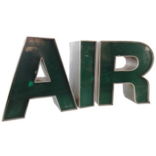Vintage Aluminum & Plastic Letters - "AIR" For Sale