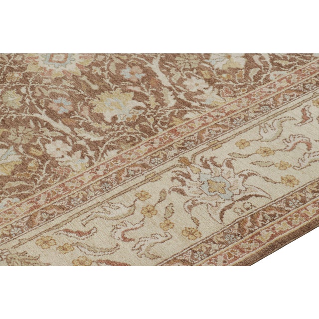 Rug & Kilim’s Sultanabad Style Rug in Brown With Floral Patterns For Sale In New York - Image 6 of 7