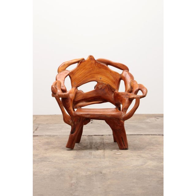 Recycled Wood Armchair in the style of Andrianna Shamaris, 1990s For Sale - Image 17 of 17