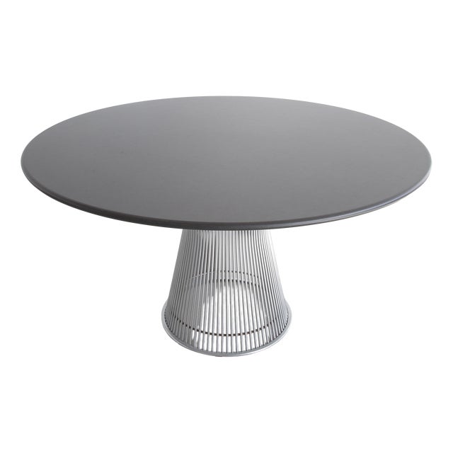 Round Warren Platner Dining Table with Stone Top by Warren Platner for Knoll International, 1969 For Sale