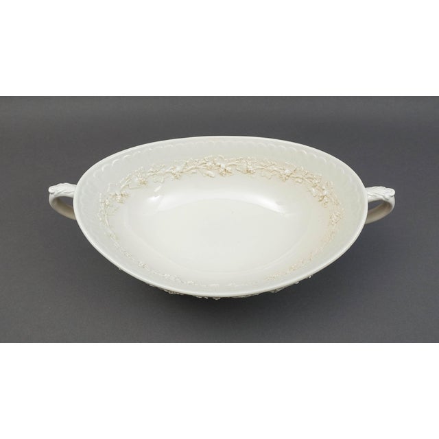 Mid 20th Century Wedgewood Embossed Queensware England Cream on Cream Large Centerpiece Bowl For Sale - Image 11 of 12