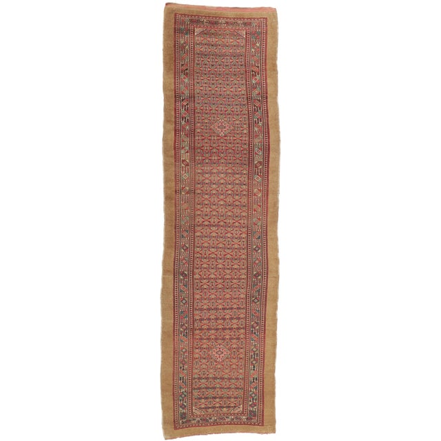 Antique Persian Malayer Camel Hair Rug, 03'08 X 13'06 For Sale - Image 10 of 10