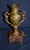 Antique French Rococo Metal Urn Vase Marble Base Mantle Garniture 19th C For Sale - Image 11 of 17
