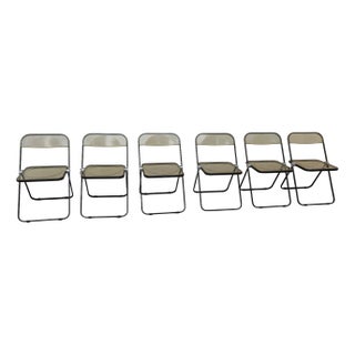Vintage Plia Chairs in Steel and Polypropylene by Giancarlo Piretti for Anonima Castelli, 1960s, Set of 4 For Sale