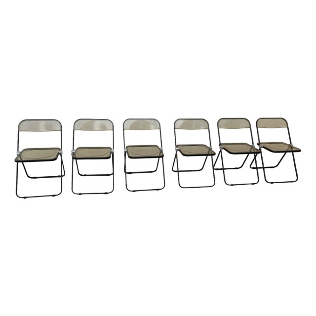 Vintage Plia Chairs in Steel and Polypropylene by Giancarlo Piretti for Anonima Castelli, 1960s, Set of 4 For Sale