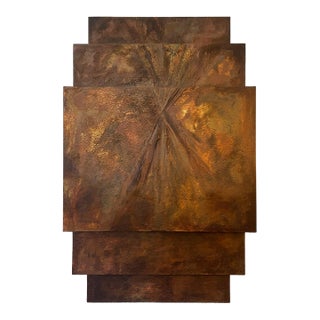Late 20th Century Large Layered Abstract Canvas Wall Art For Sale