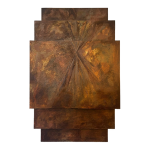 Late 20th Century Large Layered Abstract Canvas Wall Art