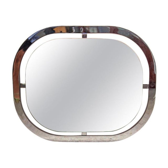 Mid-Century Modern Wall Mirror attributed to Belgo Chrome, Belgium, 1970 For Sale - Image 9 of 9