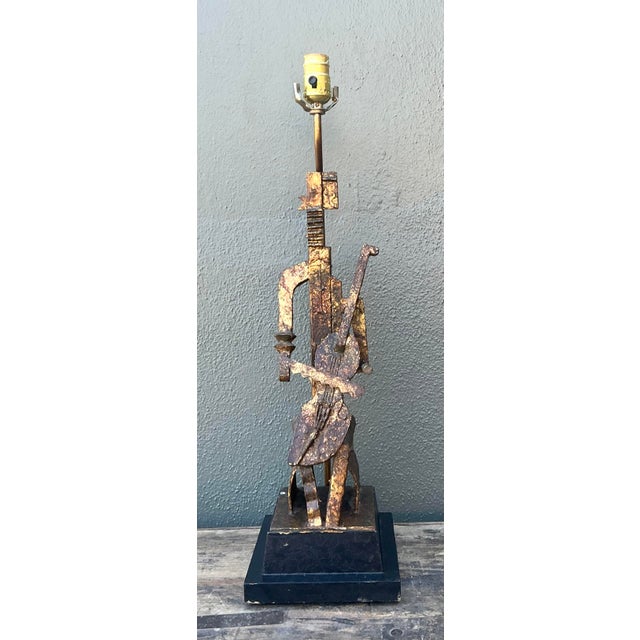 Vintage Cubist Figural Lamp For Sale - Image 9 of 12