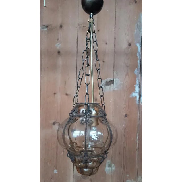 Lantern Lamp in Blown Glass, Venice, Italy For Sale - Image 8 of 8