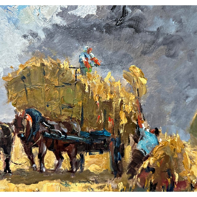 1920s Louis Edouard Garridom Hay Harvest Impressionist, 1920s, Oil For Sale - Image 5 of 8