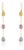 4.25ct Uneven Cut Multi Sapphire 14k Gold Dangle Earrings for Her- 2 Pieces For Sale