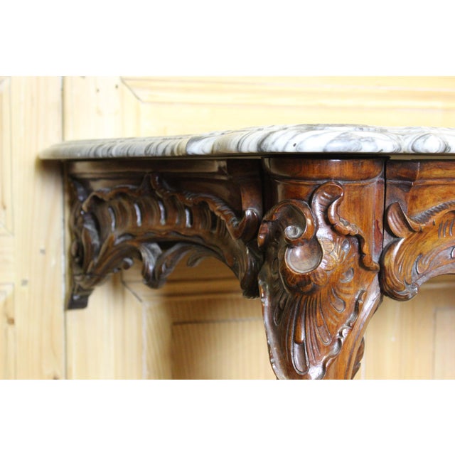 Large Louis XV Walnut Console Table, 19th Century For Sale - Image 9 of 13