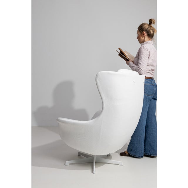20th Century Czech Kelo Swivel Armchair White Cream For Sale - Image 14 of 15