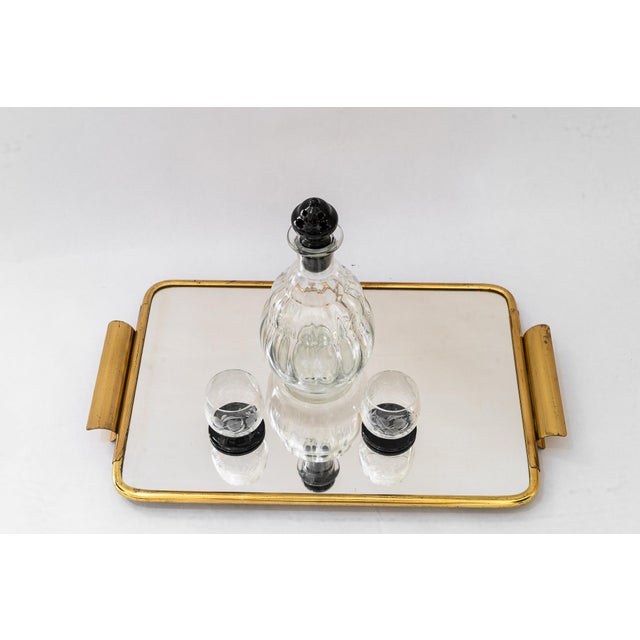Art Deco Brass Serving Plate with Mirror, 1920s For Sale - Image 10 of 14