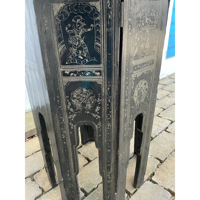 Antique Burmese Black Laquer Octagonal Table For Sale - Image 11 of 12