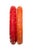 Plastic Vintage Carved Bakelite Bangle Bracelets in Red and Orange, 1930's, Pair Of For Sale - Image 7 of 17
