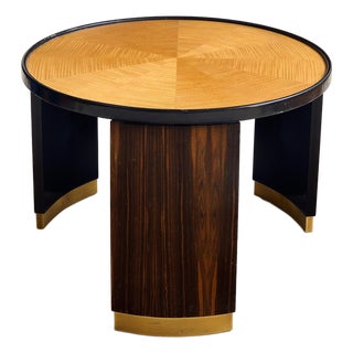 The Vintage Art Deco Round Coffee Table Attributed to André Domin For Sale