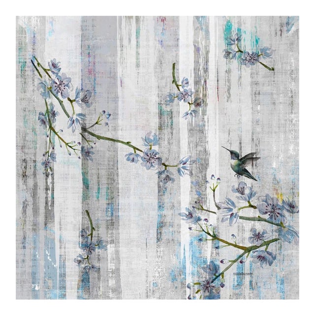 Blossom Fantasia Blue Opulence – 36x36" Modern Acrylic Modern Wall Art For Sale