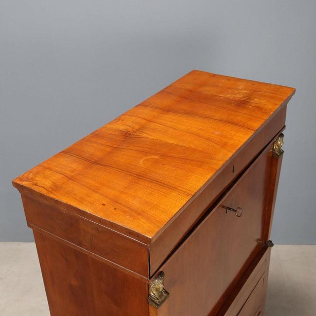 Antique Empire Secretaire in Walnut, Italy, 1800s For Sale - Image 14 of 16
