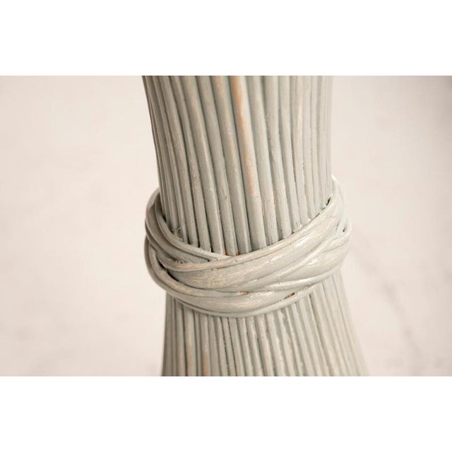 White Painted Bamboo Plant Stands with Black Glass Tops, 1970s, Set of 2 For Sale - Image 11 of 16