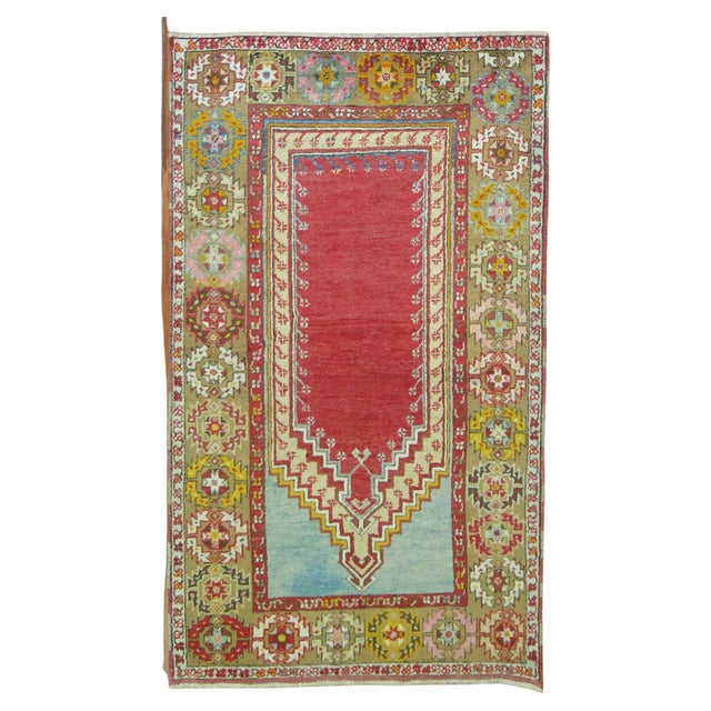 1940s 1940s Colorful Turkish Prayer Niche Rug For Sale - Image 5 of 18