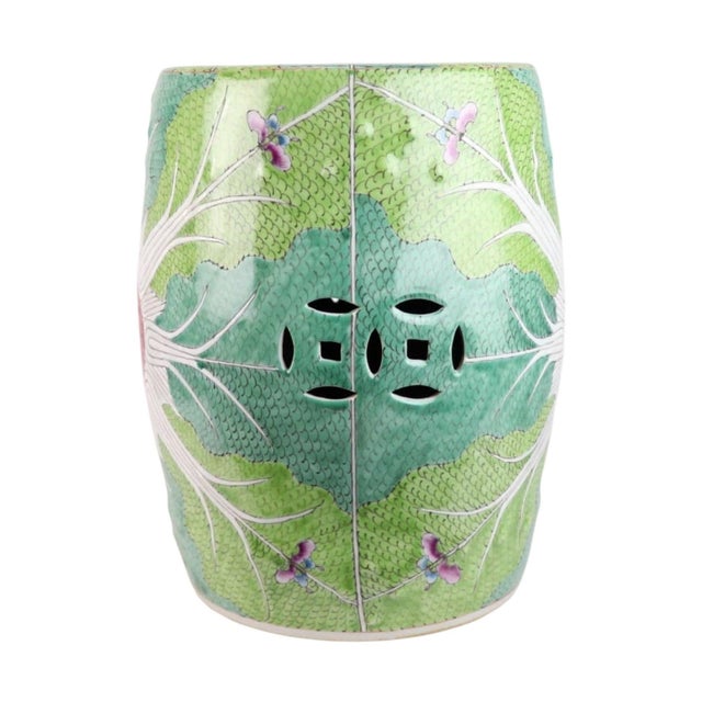 Chinese Limited Edition Hand-Painted Jingdezhen Porcelain Garden Stool – Bok Choy “Shou” Longevity Pattern For Sale - Image 3 of 6